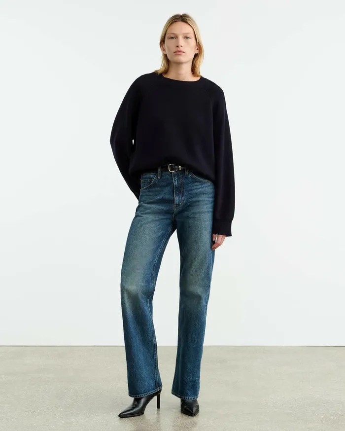 Nili Lotan DAMARIS CASHMERE SWEATER Dark Navy Women Knits and Sweaters