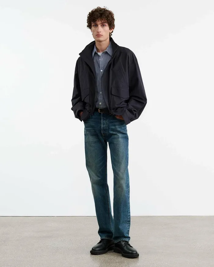 Nili Lotan DECLAN SHIRT Navy Vichy Check Men Shirts