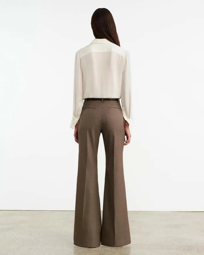 Nili Lotan EFFY PANT Taupe Grey Women Pants and Shorts