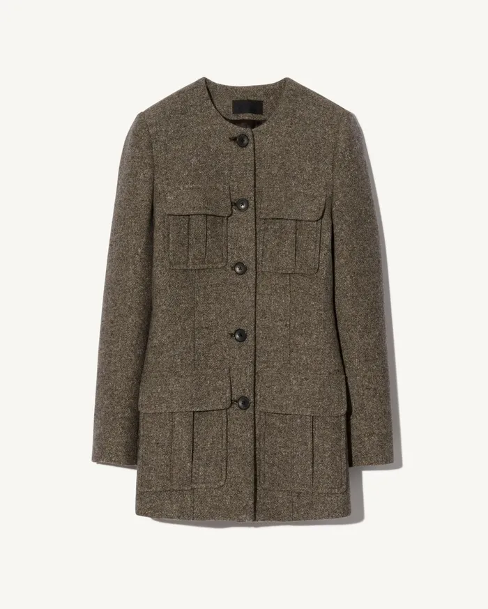 Nili Lotan GABRIELLA JACKET Feather Grey Donagal Women Jackets and Blazers
