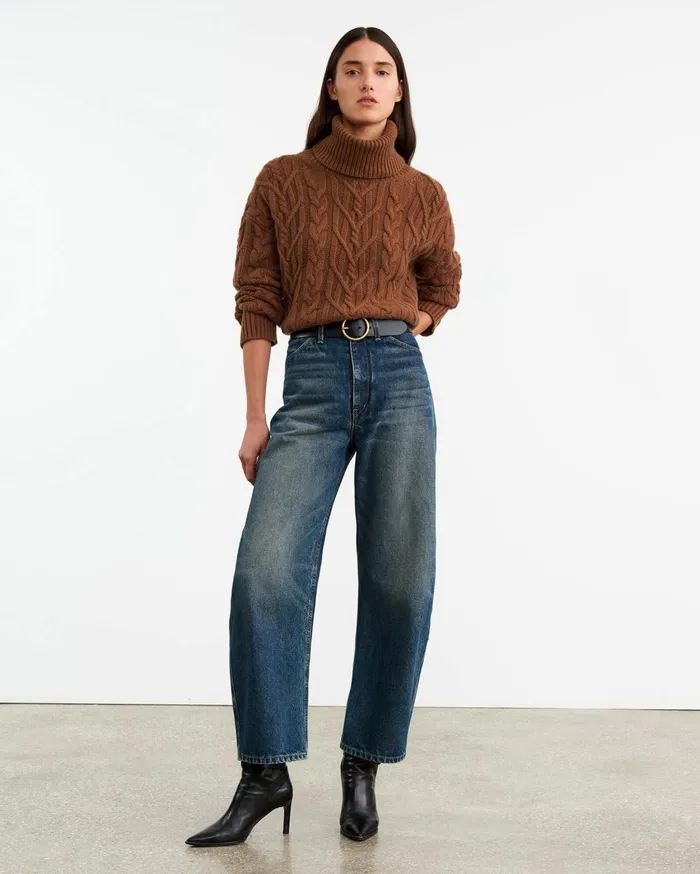 Nili Lotan GIGI CASHMERE TURTLENECK SWEATER Coffee Women Knits and Sweaters