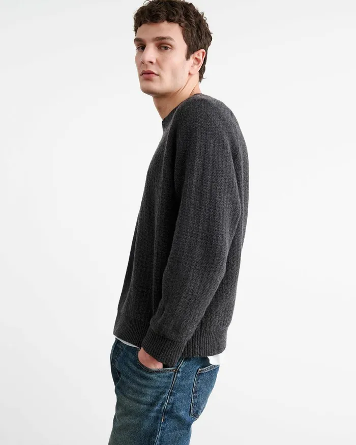 Nili Lotan KADIR SWEATER Charcoal Melange Men Sweaters