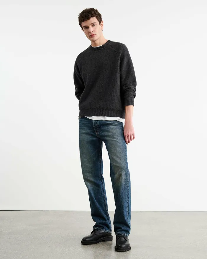 Nili Lotan KADIR SWEATER Charcoal Melange Men Sweaters