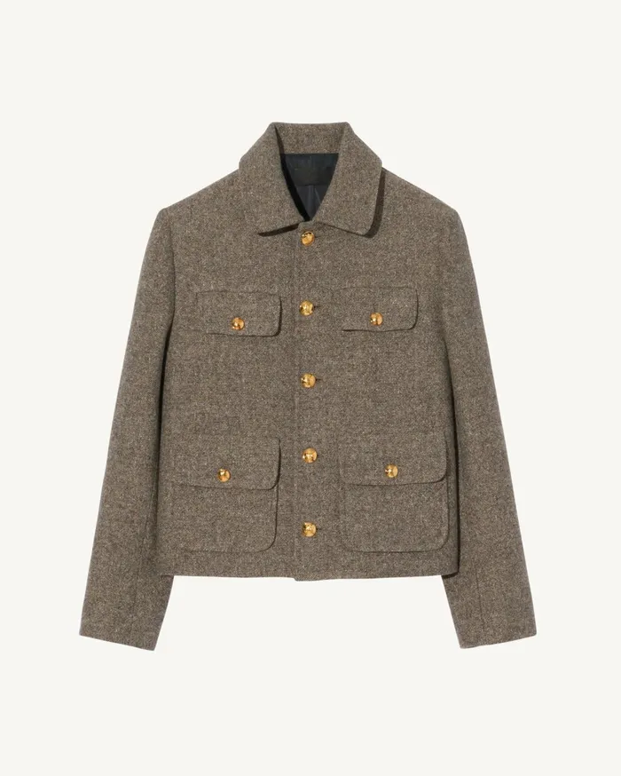 Nili Lotan PAOLA JACKET Feather Grey Donagal Women Jackets and Blazers