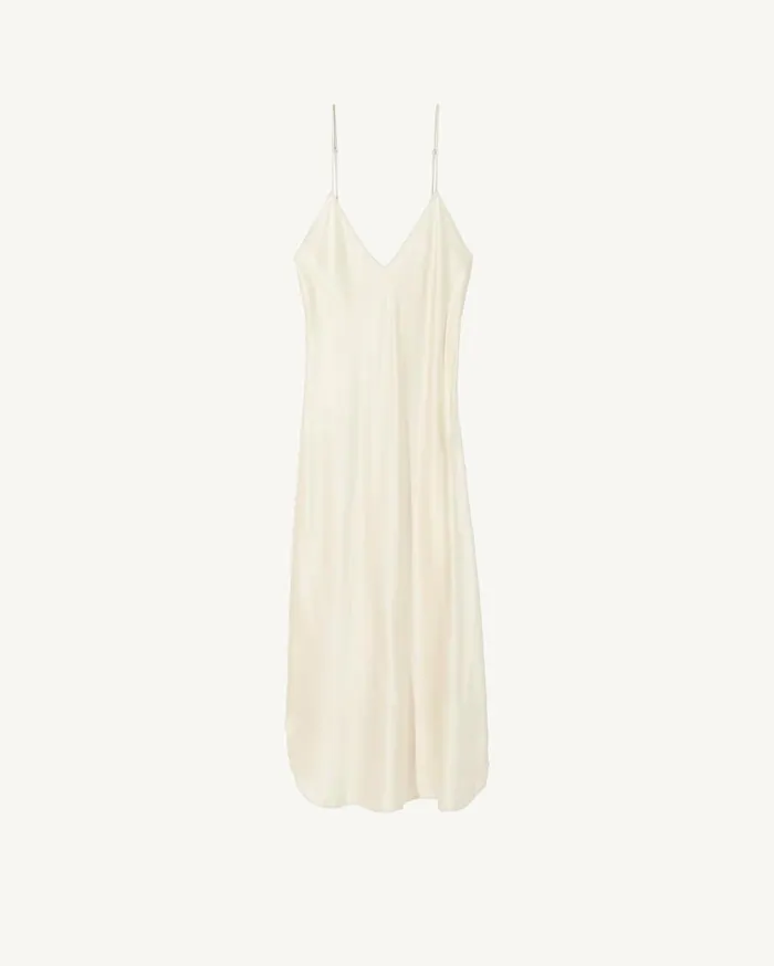 Nili Lotan SHORT CAMI DRESS Ivory Women Dresses and Skirts