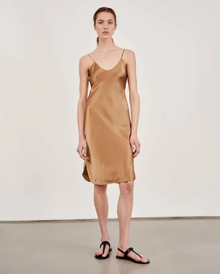 Nili Lotan SHORT CAMI DRESS Ivory Women Dresses and Skirts