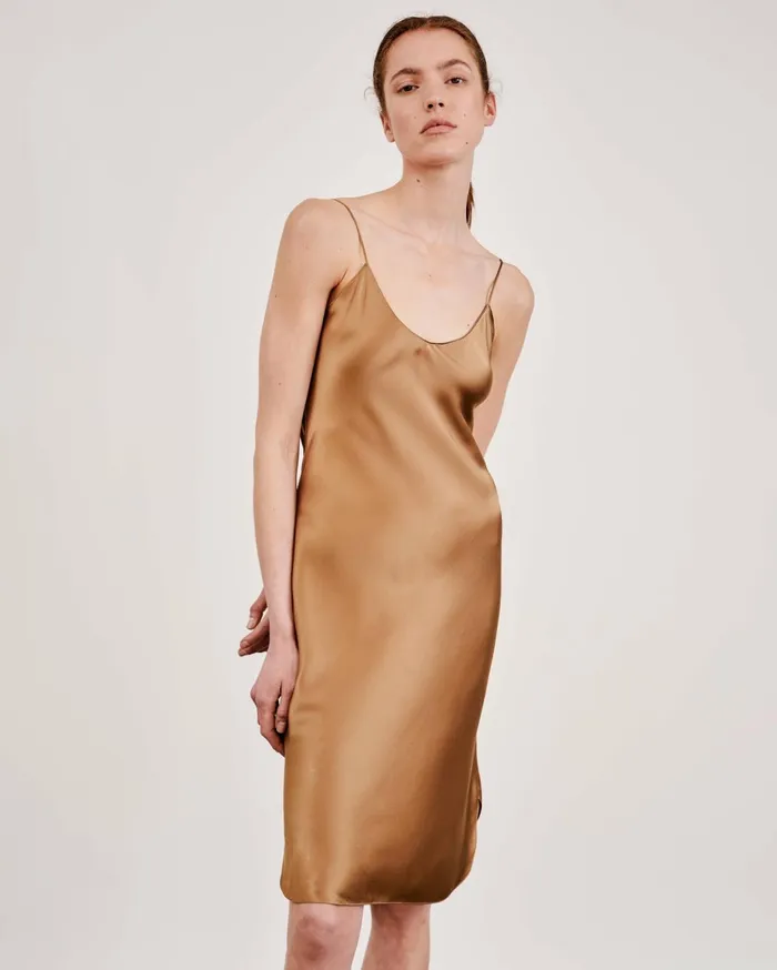 Nili Lotan SHORT CAMI DRESS Ivory Women Dresses and Skirts