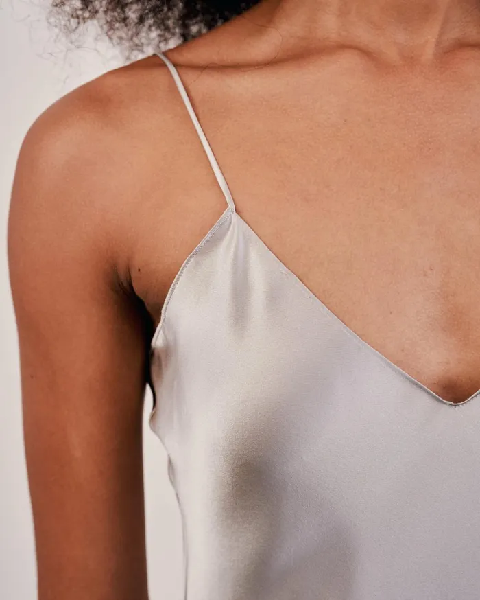 Nili Lotan SHORT CAMI DRESS Ivory Women Dresses and Skirts