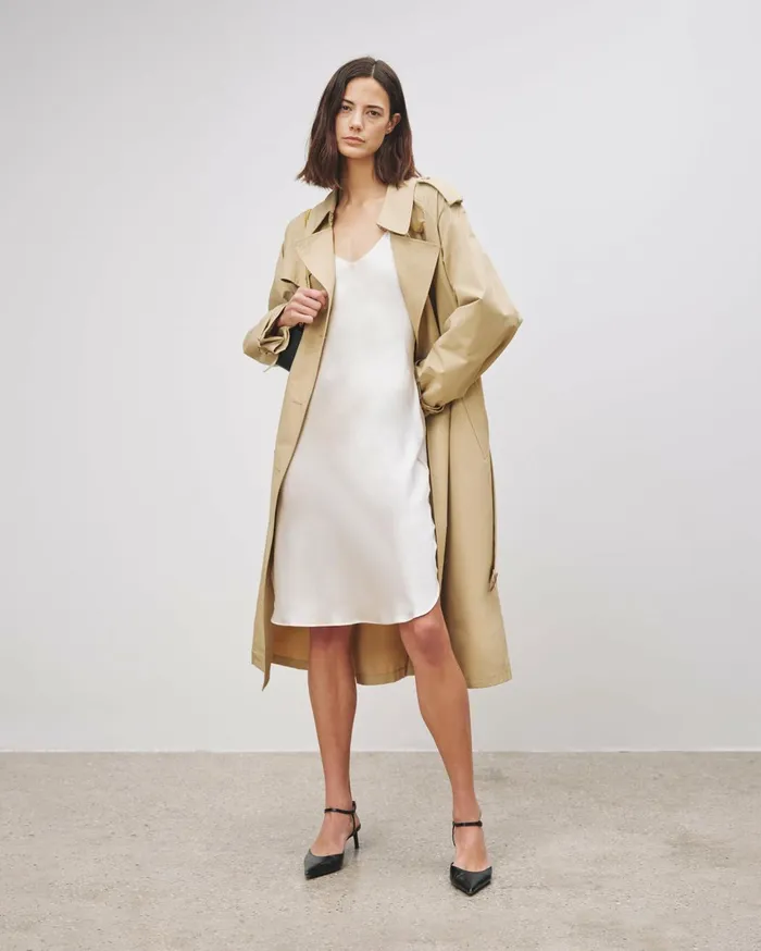 Nili Lotan SHORT CAMI DRESS Ivory Women Dresses and Skirts