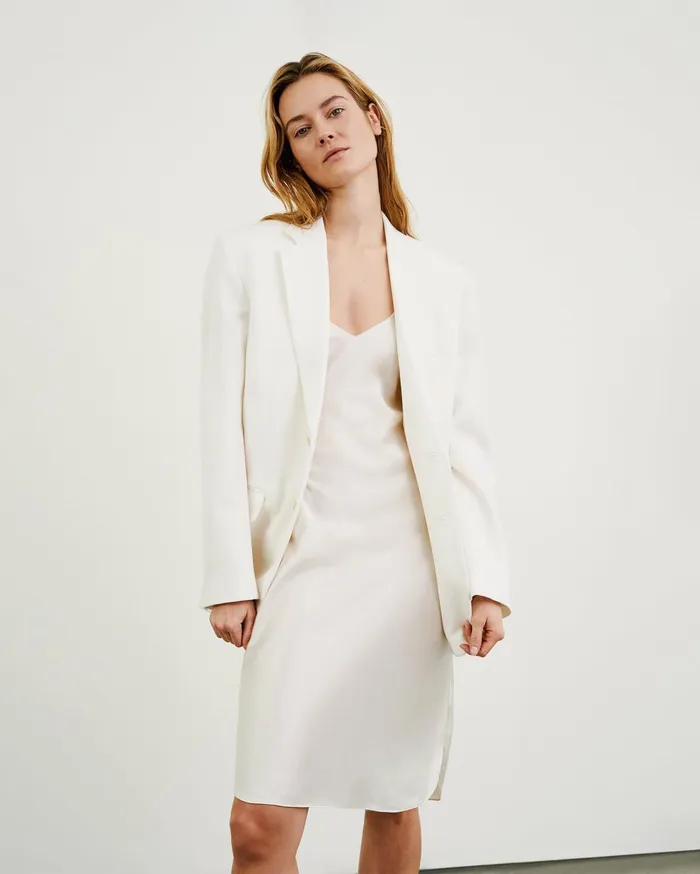 Nili Lotan SHORT CAMI DRESS Ivory Women Dresses and Skirts