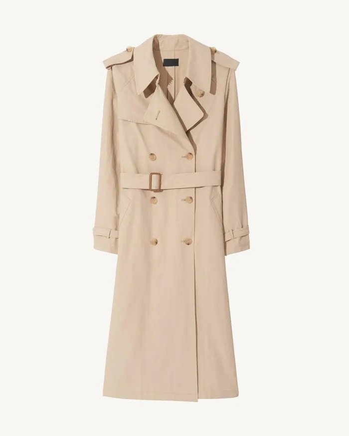 Nili Lotan TANNER TRENCH COAT Khaki Women Coats and Outerwear