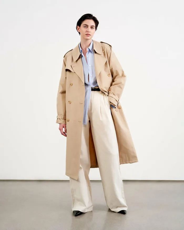 Nili Lotan TANNER TRENCH COAT Khaki Women Coats and Outerwear