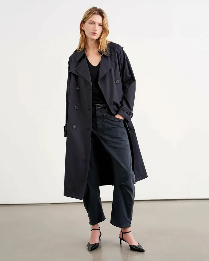 Nili Lotan TANNER TRENCH COAT Khaki Women Coats and Outerwear