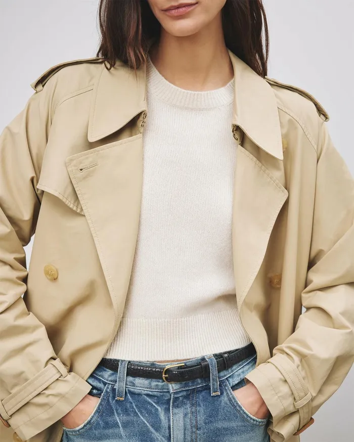 Nili Lotan TANNER TRENCH COAT Khaki Women Coats and Outerwear
