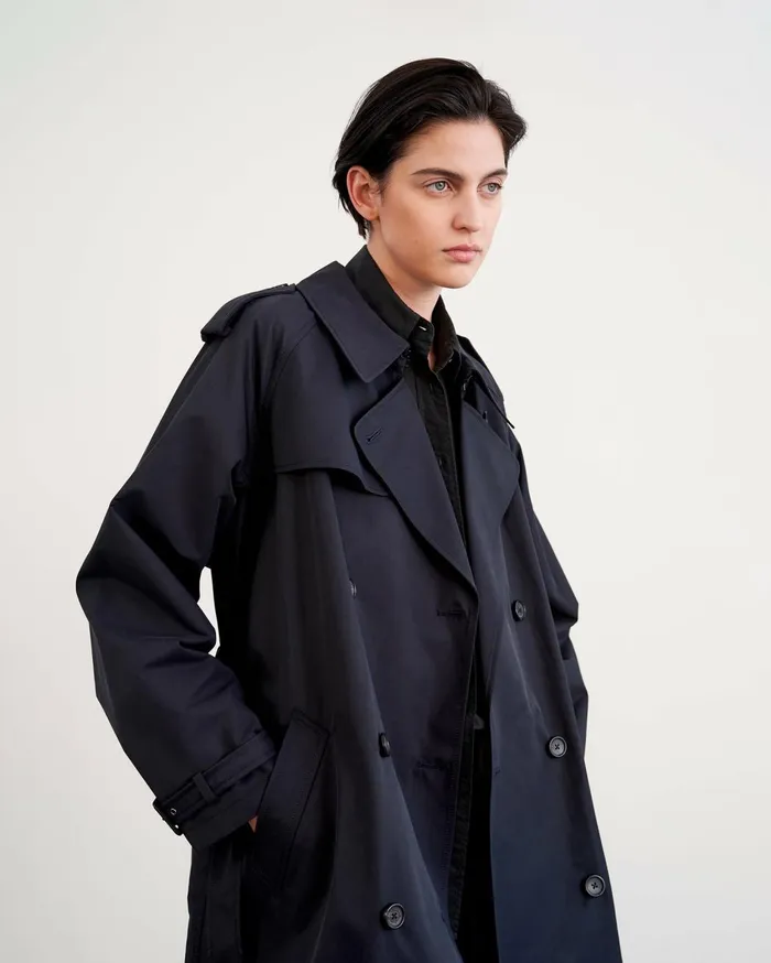 Nili Lotan TANNER TRENCH COAT Khaki Women Coats and Outerwear