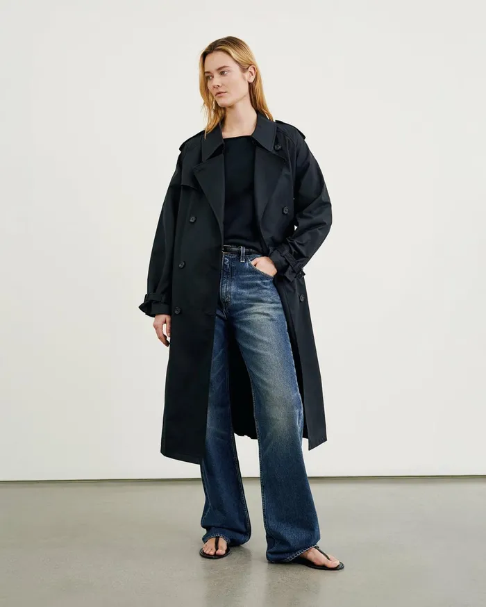 Nili Lotan TANNER TRENCH COAT Khaki Women Coats and Outerwear