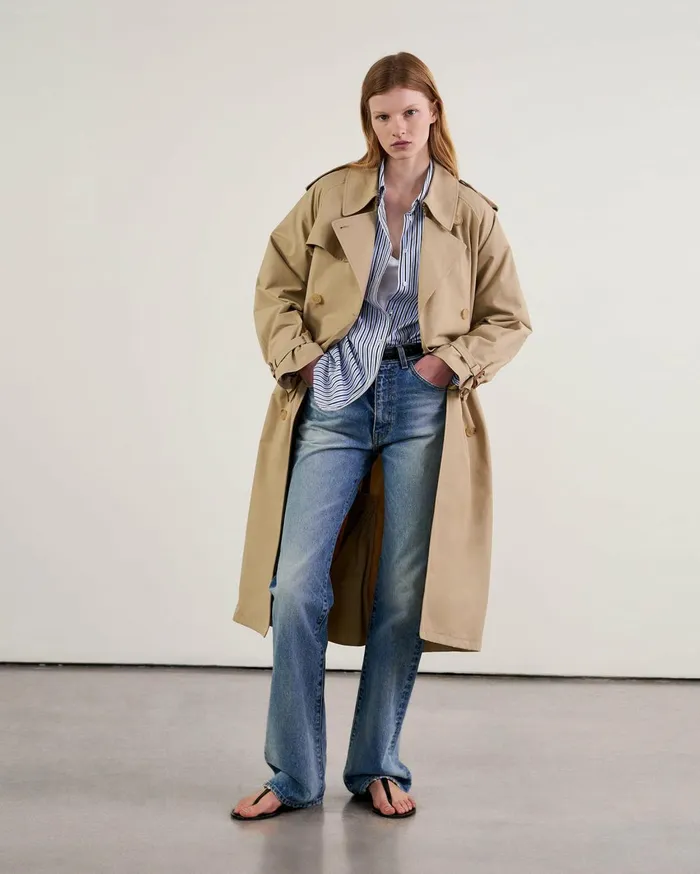 Nili Lotan TANNER TRENCH COAT Khaki Women Coats and Outerwear