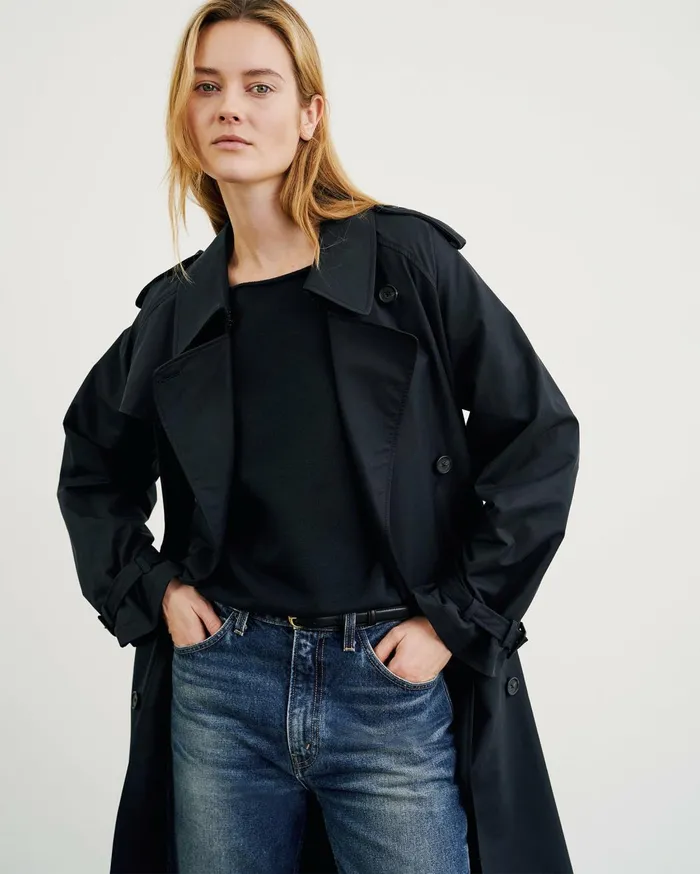 Nili Lotan TANNER TRENCH COAT Khaki Women Coats and Outerwear