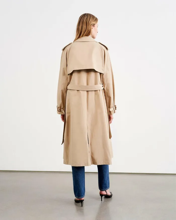 Nili Lotan TANNER TRENCH COAT Khaki Women Coats and Outerwear