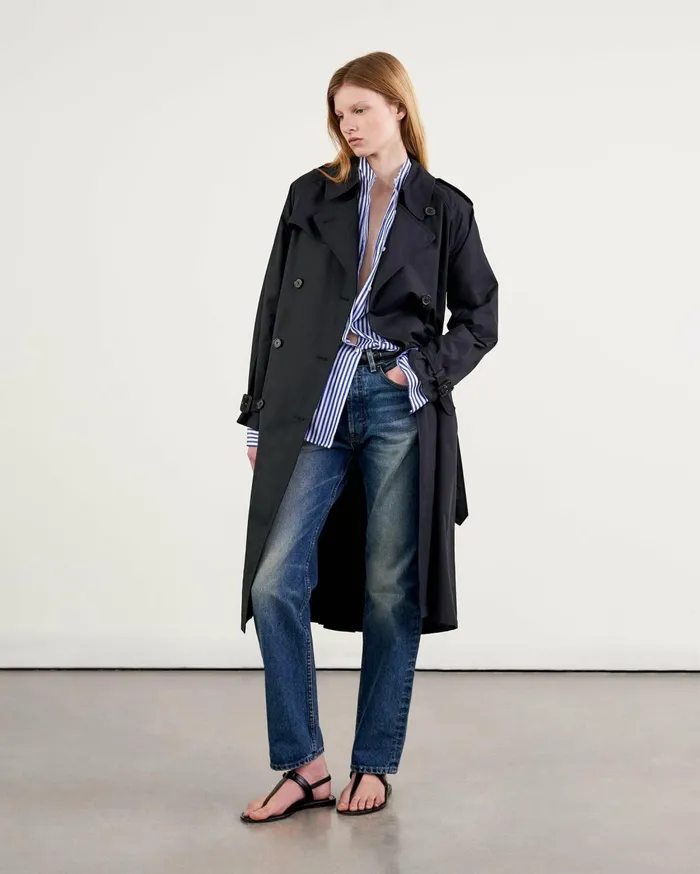 Nili Lotan TANNER TRENCH COAT Khaki Women Coats and Outerwear