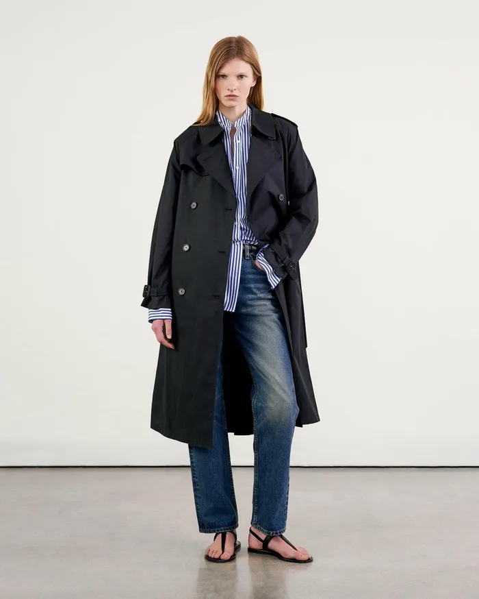Nili Lotan TANNER TRENCH COAT Khaki Women Coats and Outerwear
