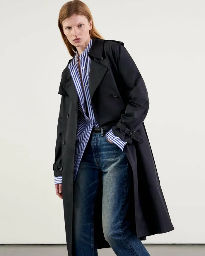 Nili Lotan TANNER TRENCH COAT Khaki Women Coats and Outerwear