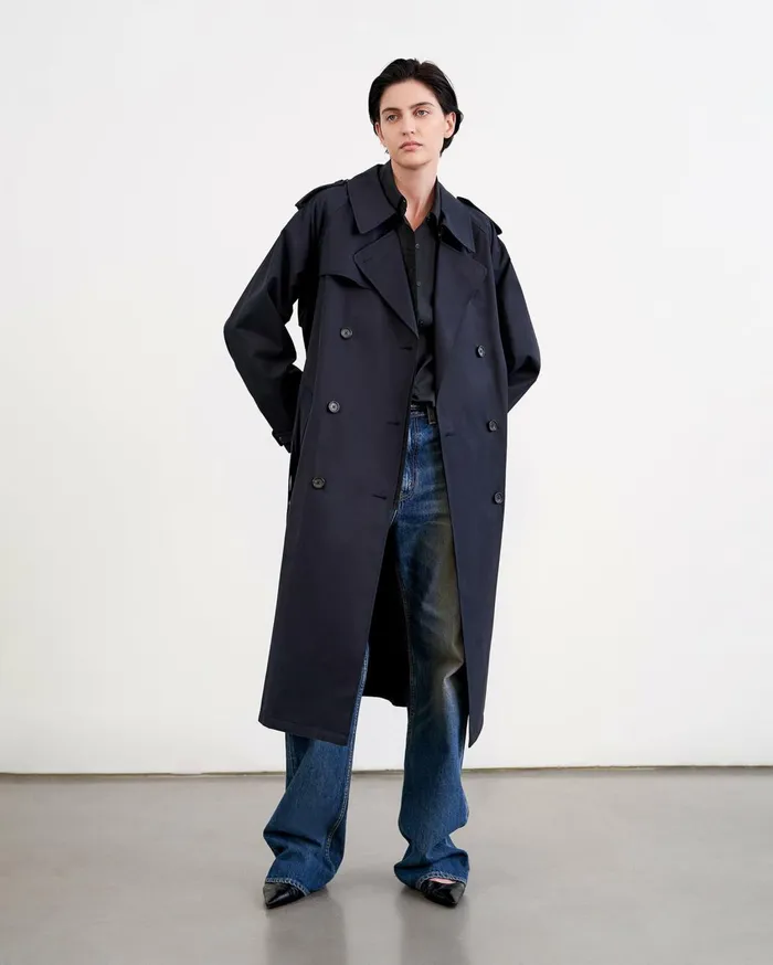 Nili Lotan TANNER TRENCH COAT Khaki Women Coats and Outerwear