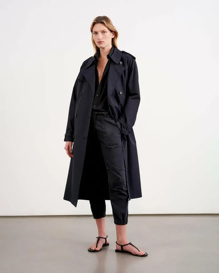 Nili Lotan TANNER TRENCH COAT Khaki Women Coats and Outerwear