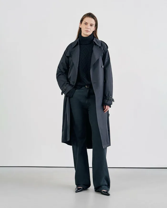 Nili Lotan TANNER TRENCH COAT Khaki Women Coats and Outerwear
