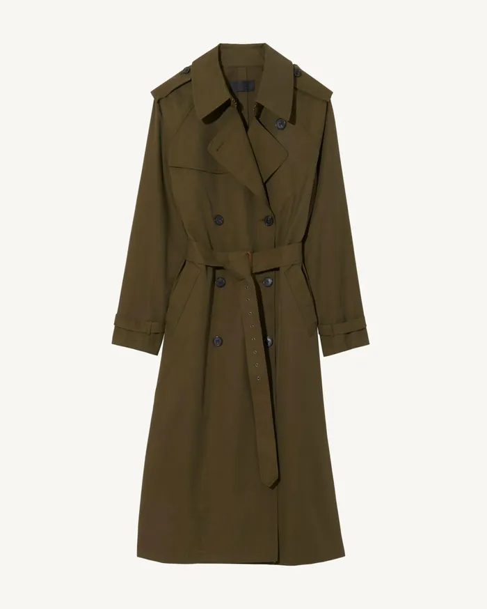 Nili Lotan TANNER TRENCH COAT Khaki Women Coats and Outerwear