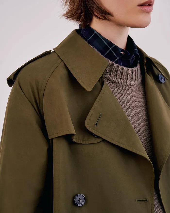 Nili Lotan TANNER TRENCH COAT Khaki Women Coats and Outerwear