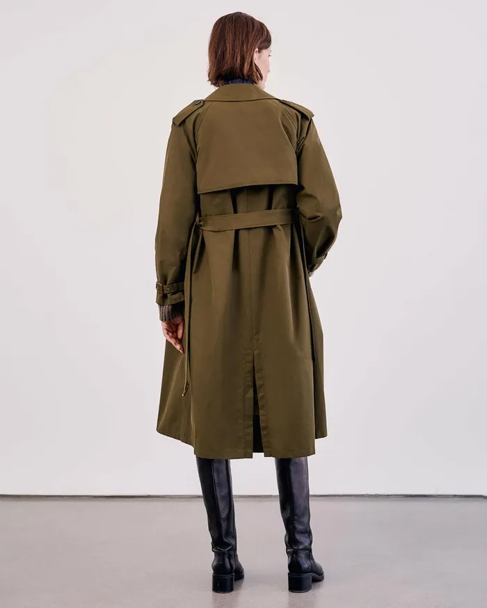 Nili Lotan TANNER TRENCH COAT Khaki Women Coats and Outerwear