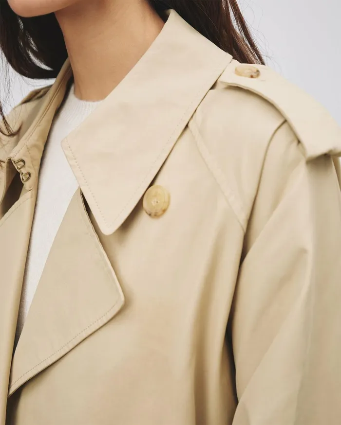 Nili Lotan TANNER TRENCH COAT Khaki Women Coats and Outerwear