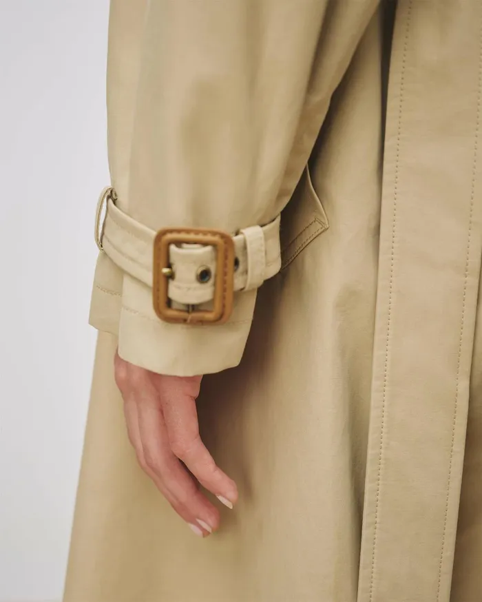 Nili Lotan TANNER TRENCH COAT Khaki Women Coats and Outerwear