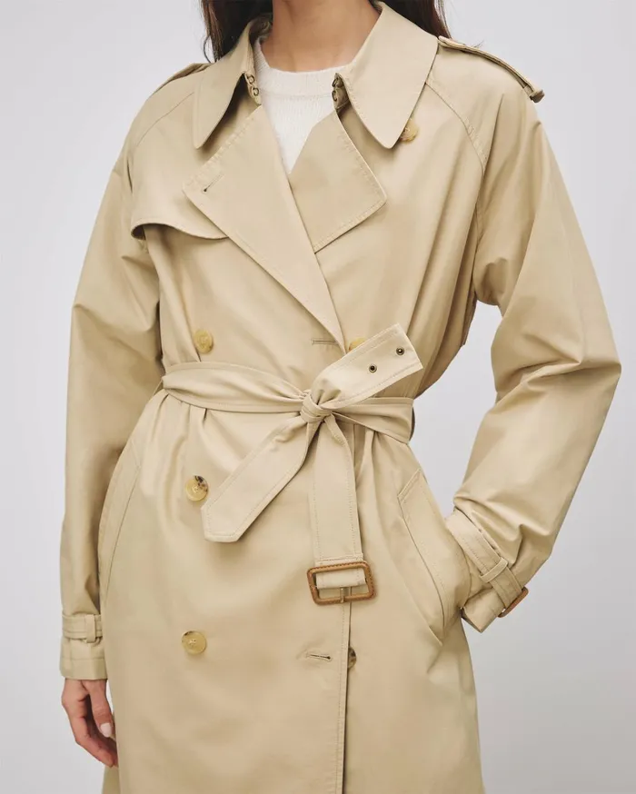 Nili Lotan TANNER TRENCH COAT Khaki Women Coats and Outerwear
