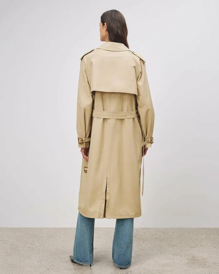 Nili Lotan TANNER TRENCH COAT Khaki Women Coats and Outerwear