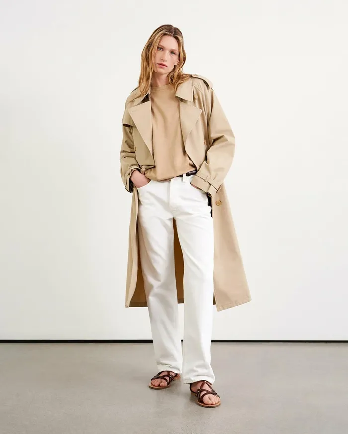 Nili Lotan TANNER TRENCH COAT Khaki Women Coats and Outerwear
