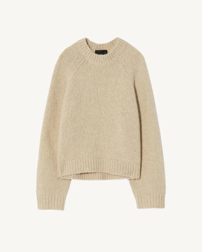 Nili Lotan TOMASO SWEATER Beige Melange Women Knits and Sweaters