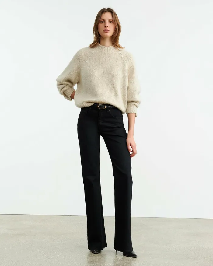 Nili Lotan TOMASO SWEATER Beige Melange Women Knits and Sweaters