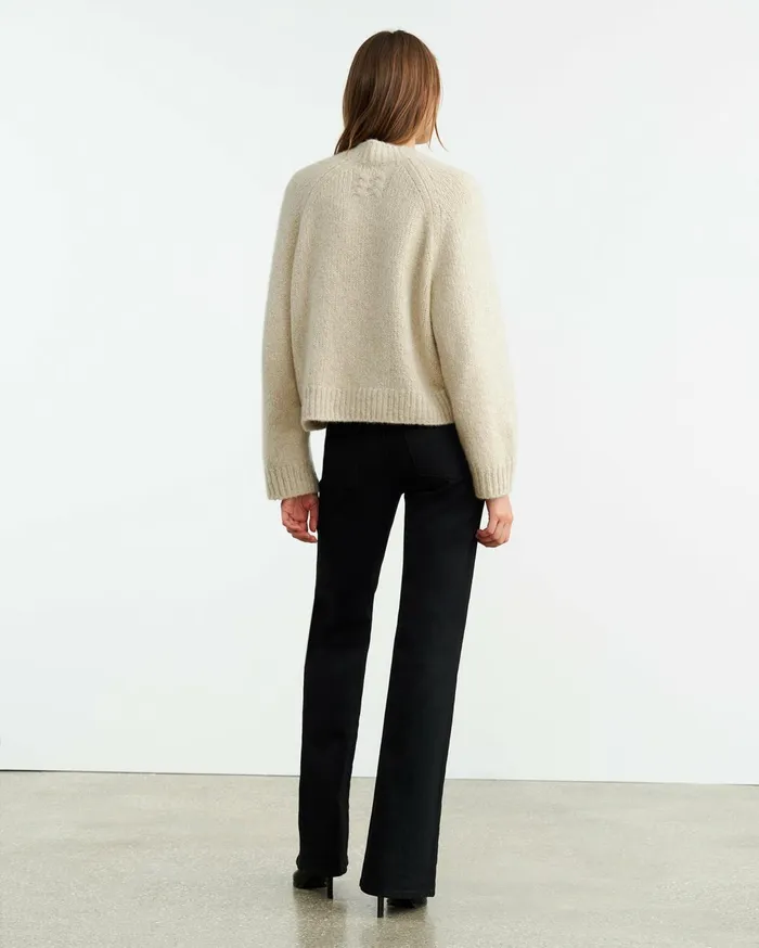 Nili Lotan TOMASO SWEATER Beige Melange Women Knits and Sweaters