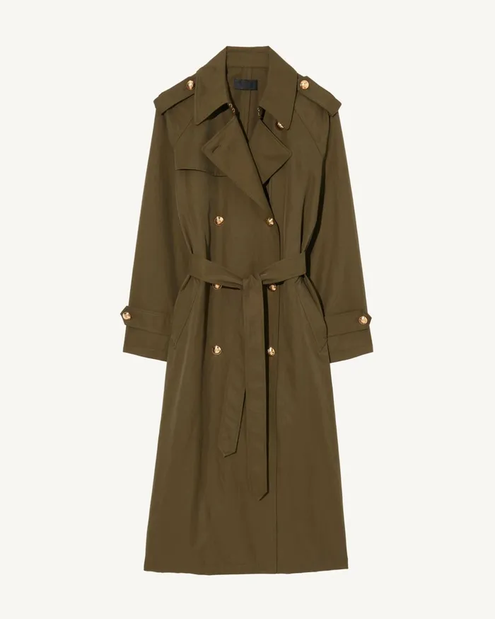 Nili Lotan TOUSSAINT TRENCH COAT Olive Green Women Coats and Outerwear