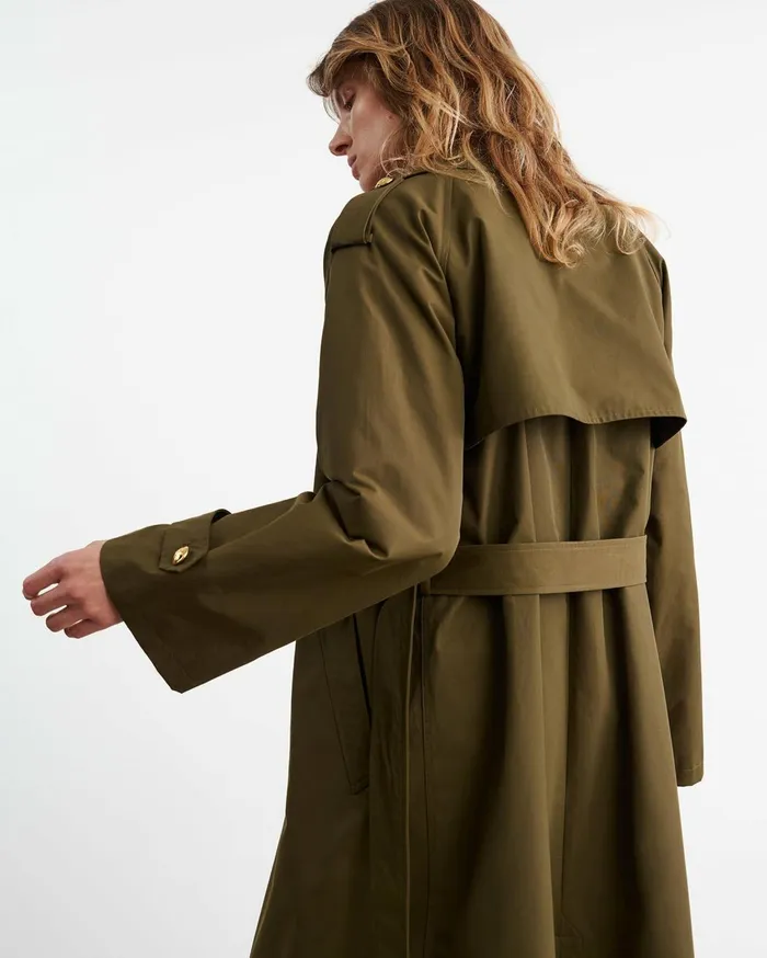 Nili Lotan TOUSSAINT TRENCH COAT Olive Green Women Coats and Outerwear