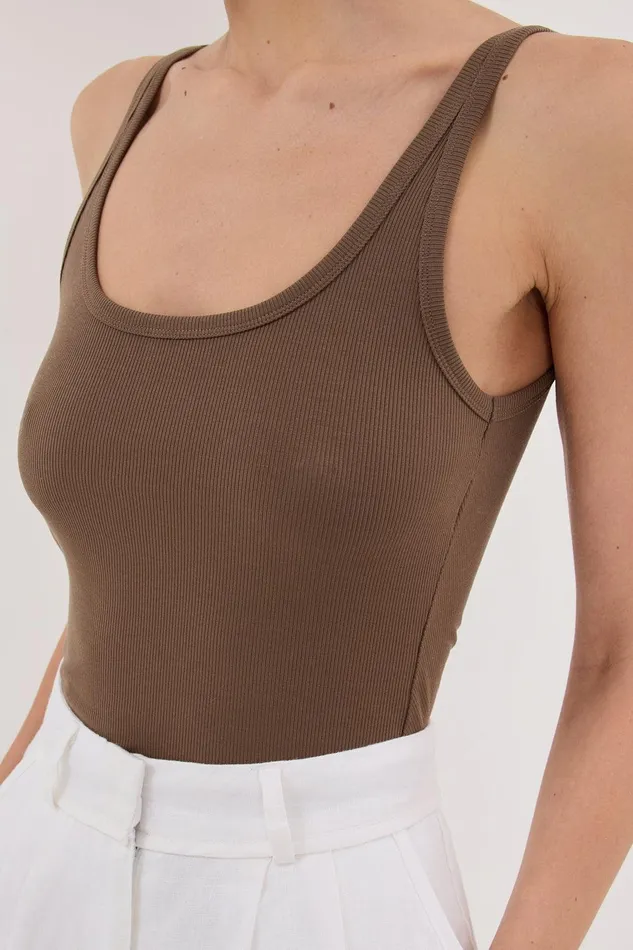 NINA CLOVER LOW SCOOP KNIT TANK Women DISSH Tanks