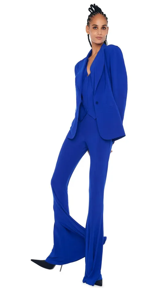 Norma Kamali Bottoms FISHTAIL PANT Electric Blue 8211 Clothing