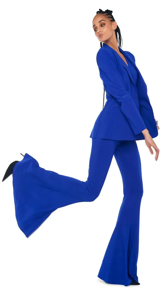 Norma Kamali Bottoms FISHTAIL PANT Electric Blue 8211 Clothing