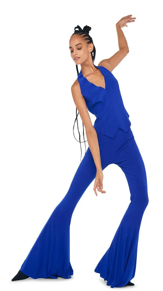 Norma Kamali Bottoms FISHTAIL PANT Electric Blue 8211 Clothing