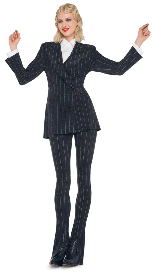 Norma Kamali Bottoms SPAT LEGGING Woven Pinstripe 8211 Clothing