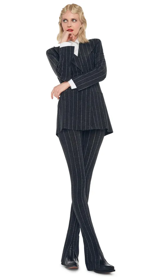 Norma Kamali Bottoms SPAT LEGGING Woven Pinstripe 8211 Clothing