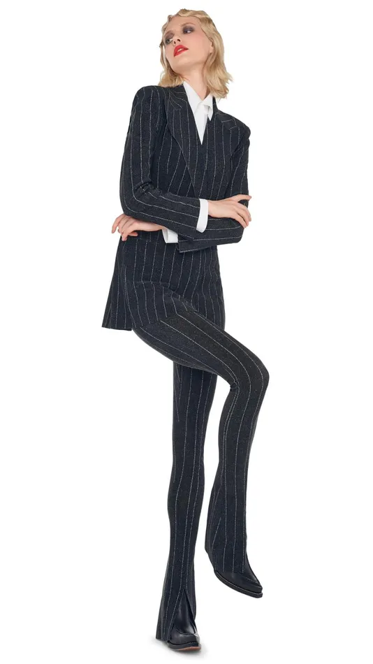 Norma Kamali Bottoms SPAT LEGGING Woven Pinstripe 8211 Clothing