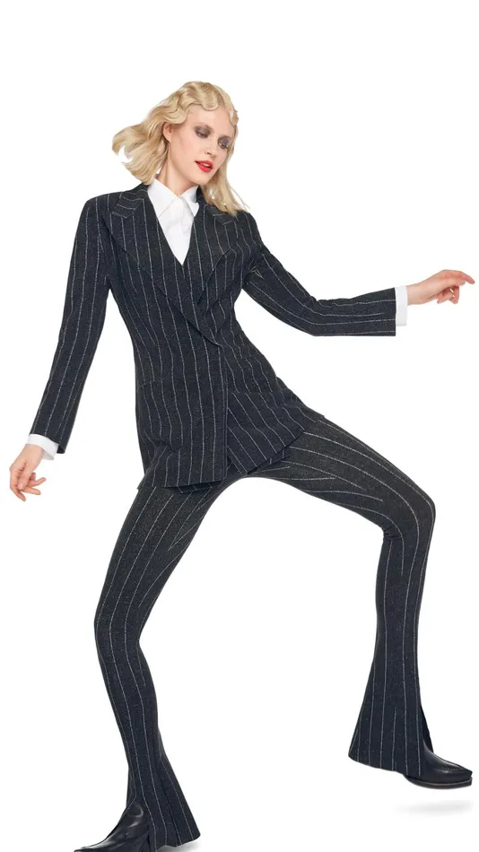 Norma Kamali Bottoms SPAT LEGGING Woven Pinstripe 8211 Clothing